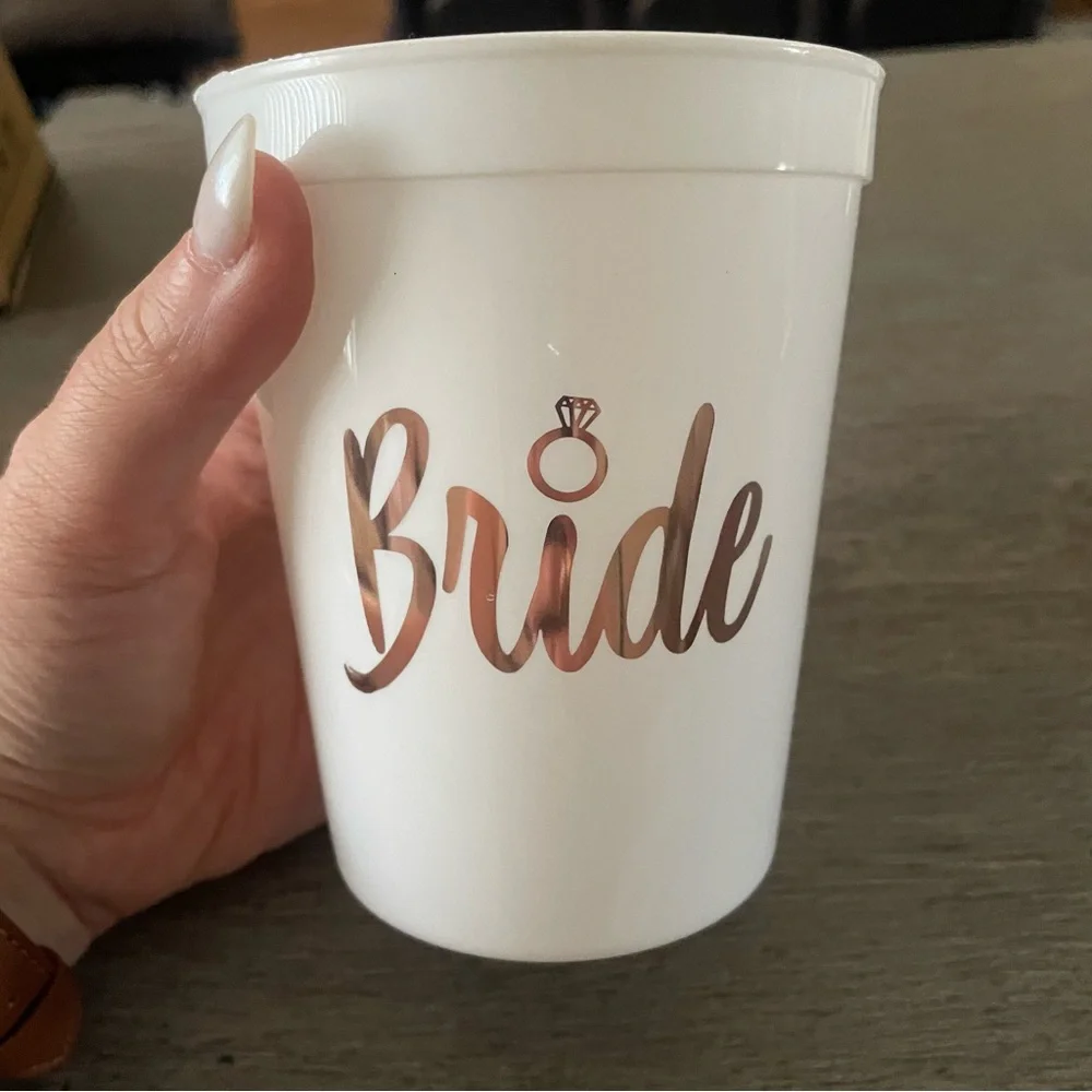 NWOT White and Gold Bride Cup